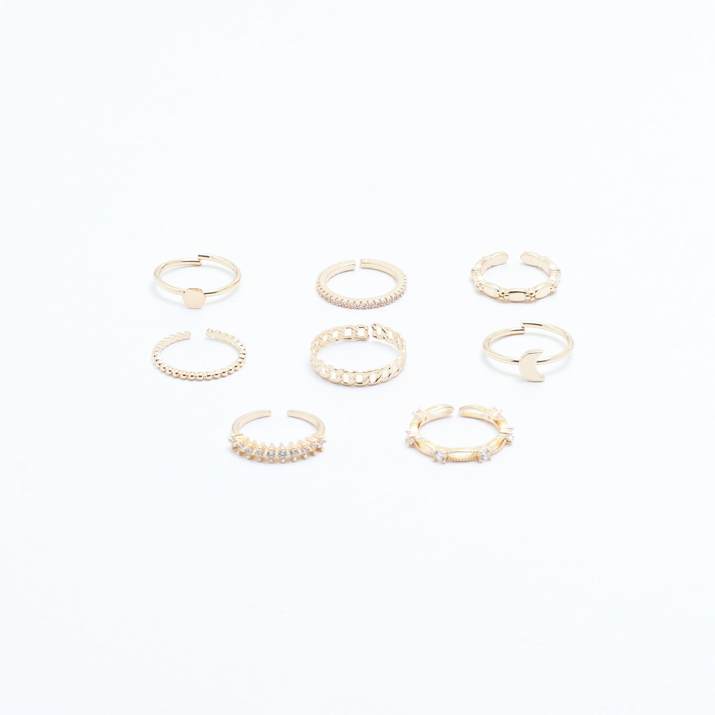 Set Of 8 Stairway to Bliss Rings | Salty