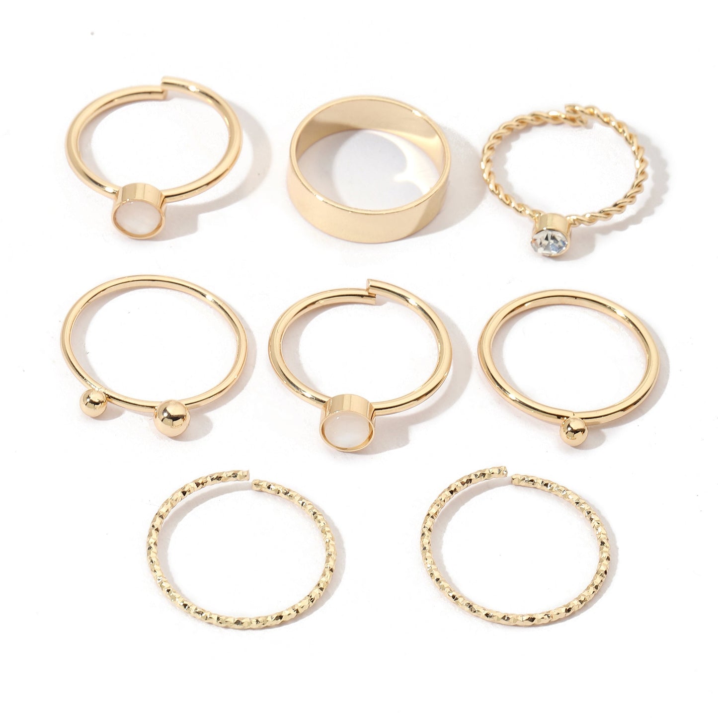 Set Of 8 Tiered Elegance Rings | Salty