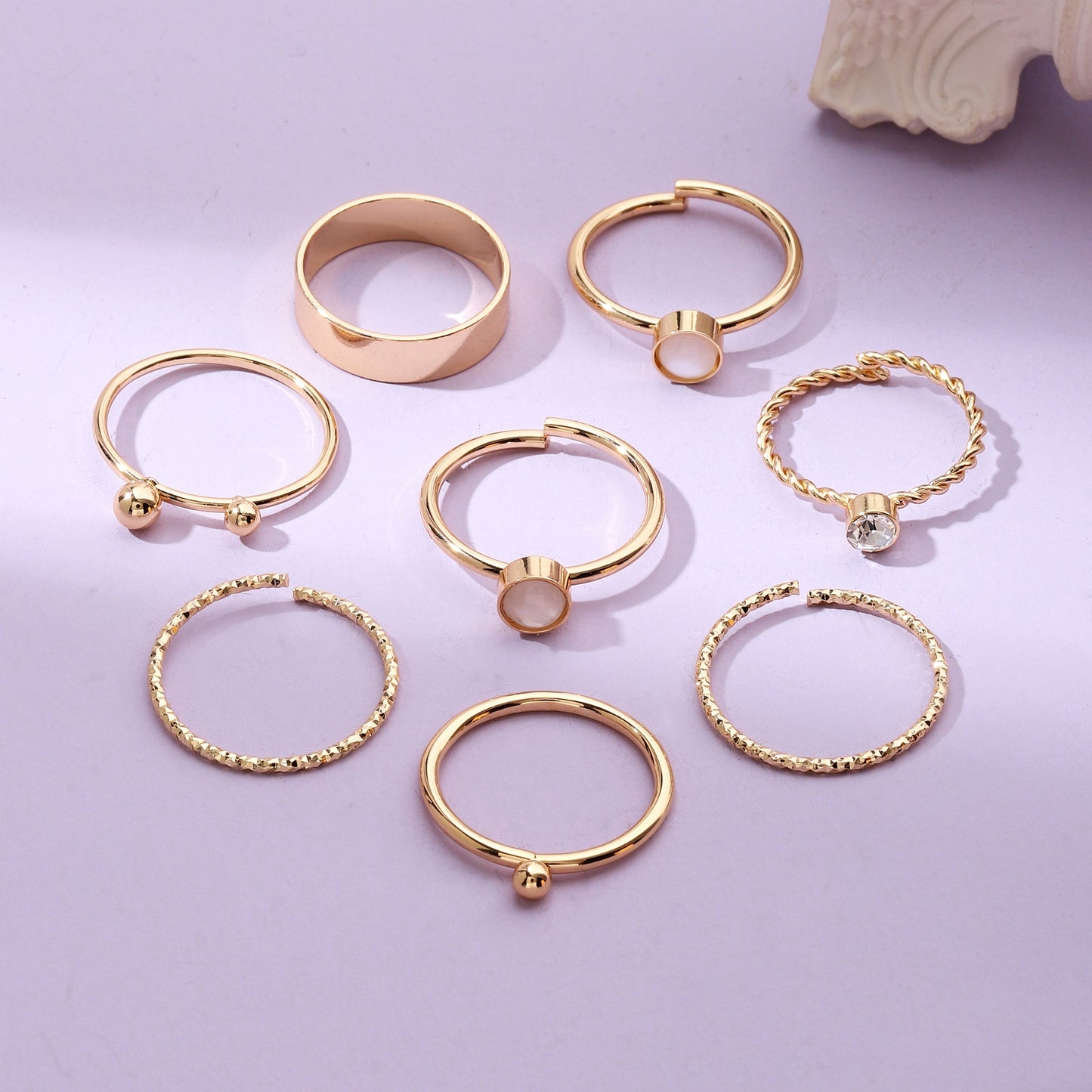 Set Of 8 Tiered Elegance Rings | Salty