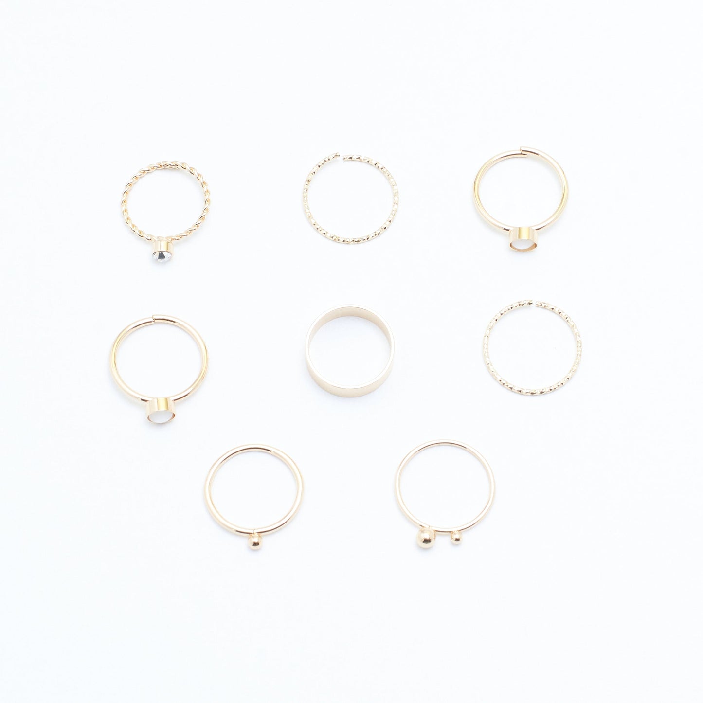 Set Of 8 Tiered Elegance Rings | Salty