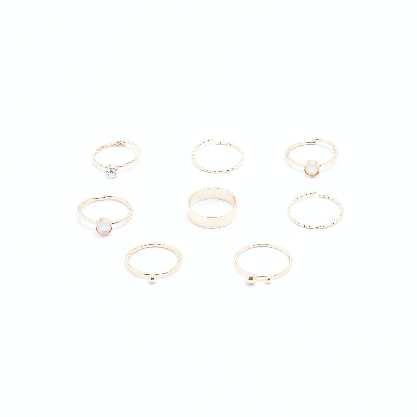 Set Of 8 Tiered Elegance Rings | Salty