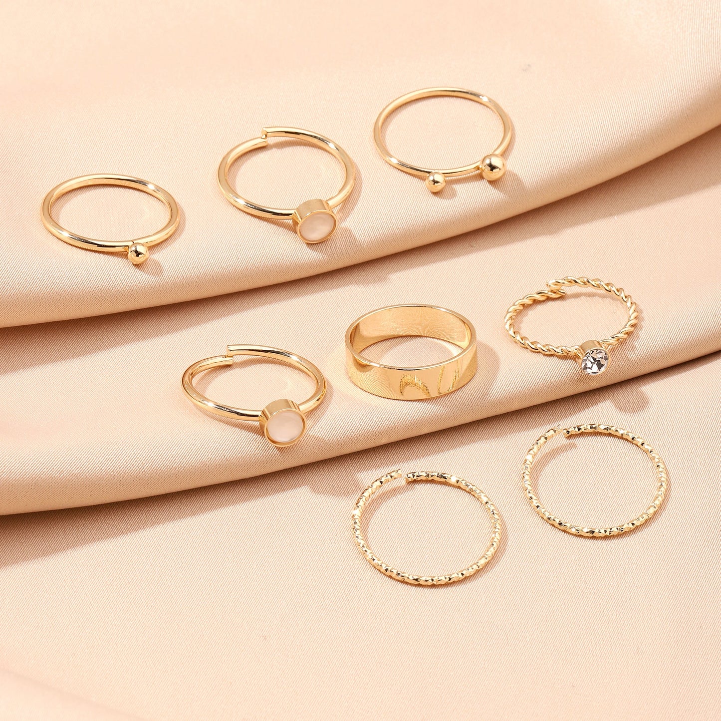 Set Of 8 Tiered Elegance Rings | Salty