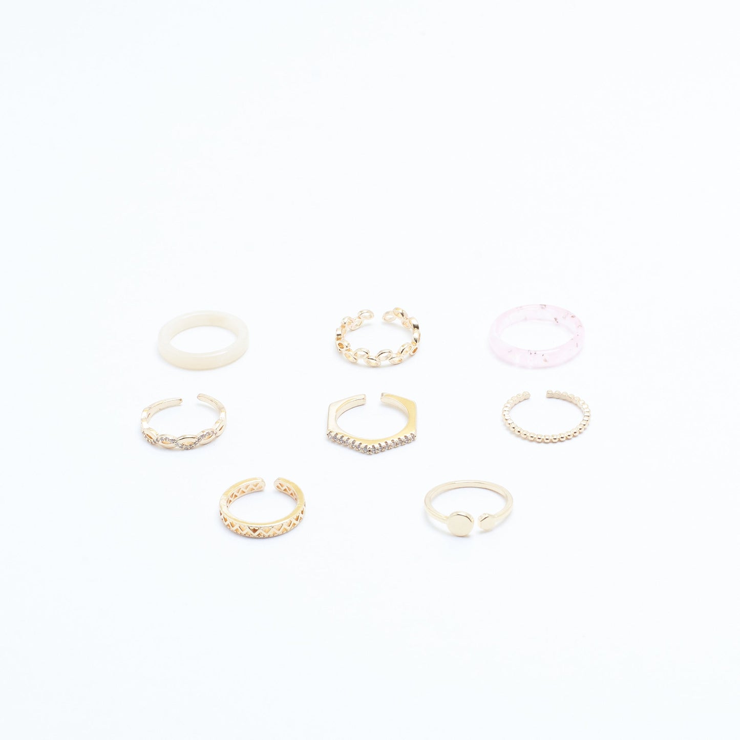Set Of 8 Urban Chic Rings | Salty