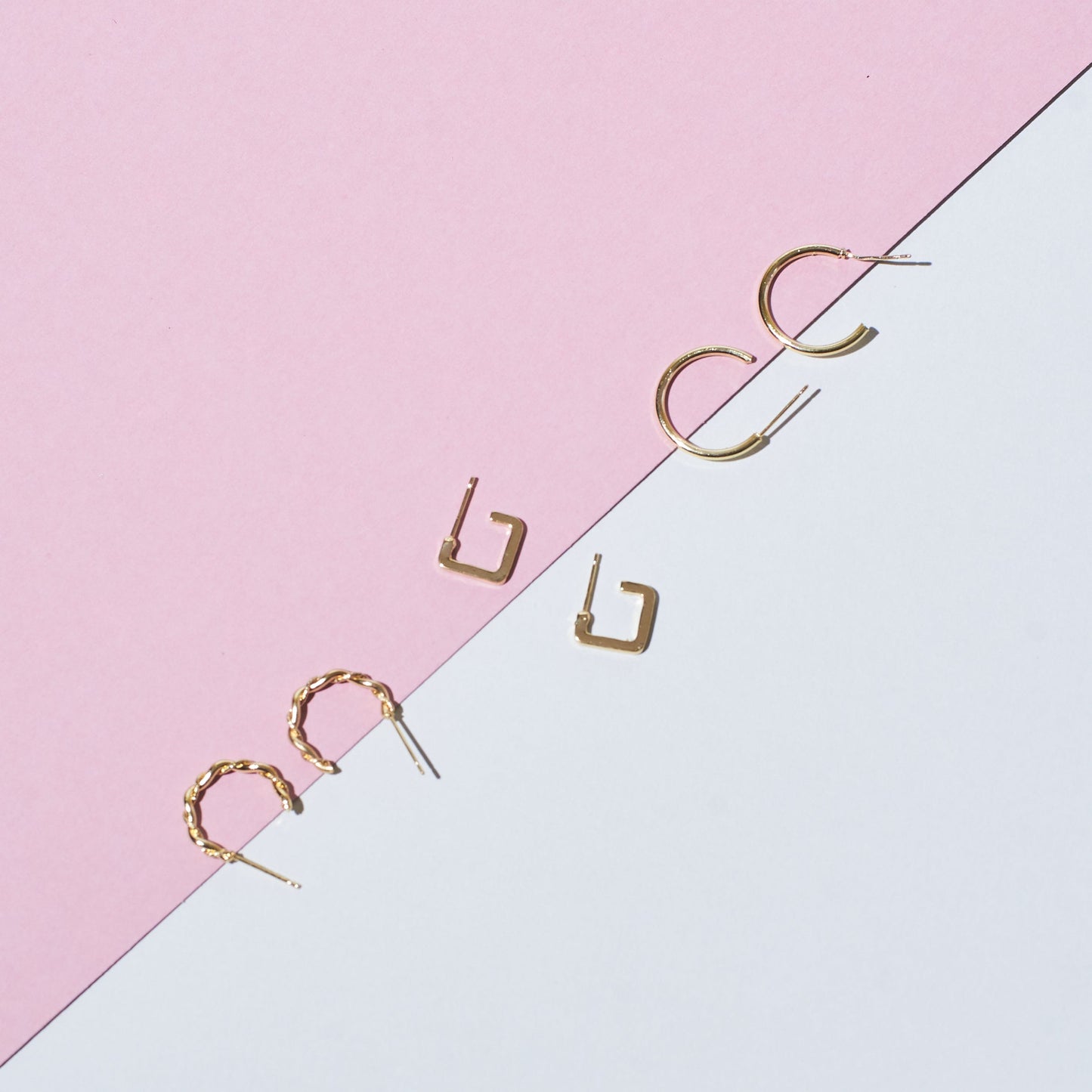 Set of 3 Simplicity Golden Hoops Salty