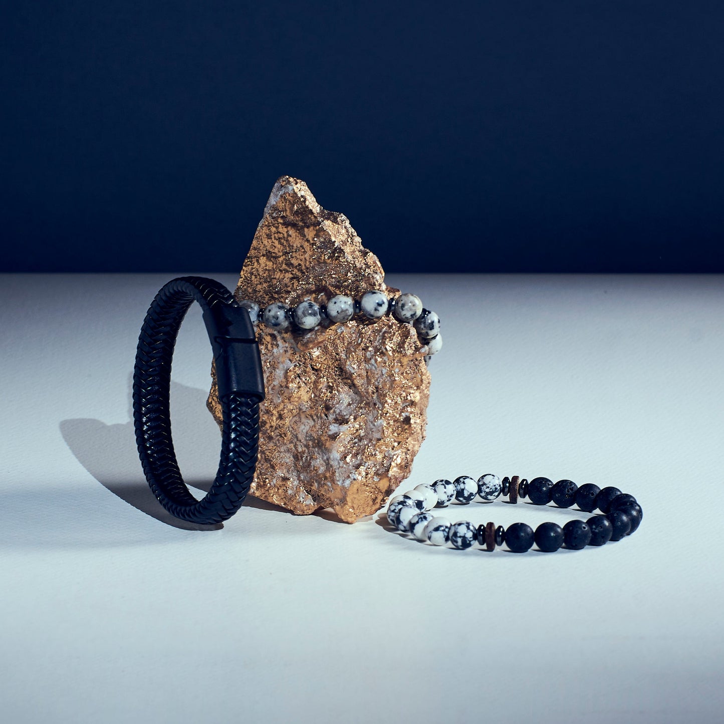 Set of 3 Volcanic Healing Stone Bracelets | Salty