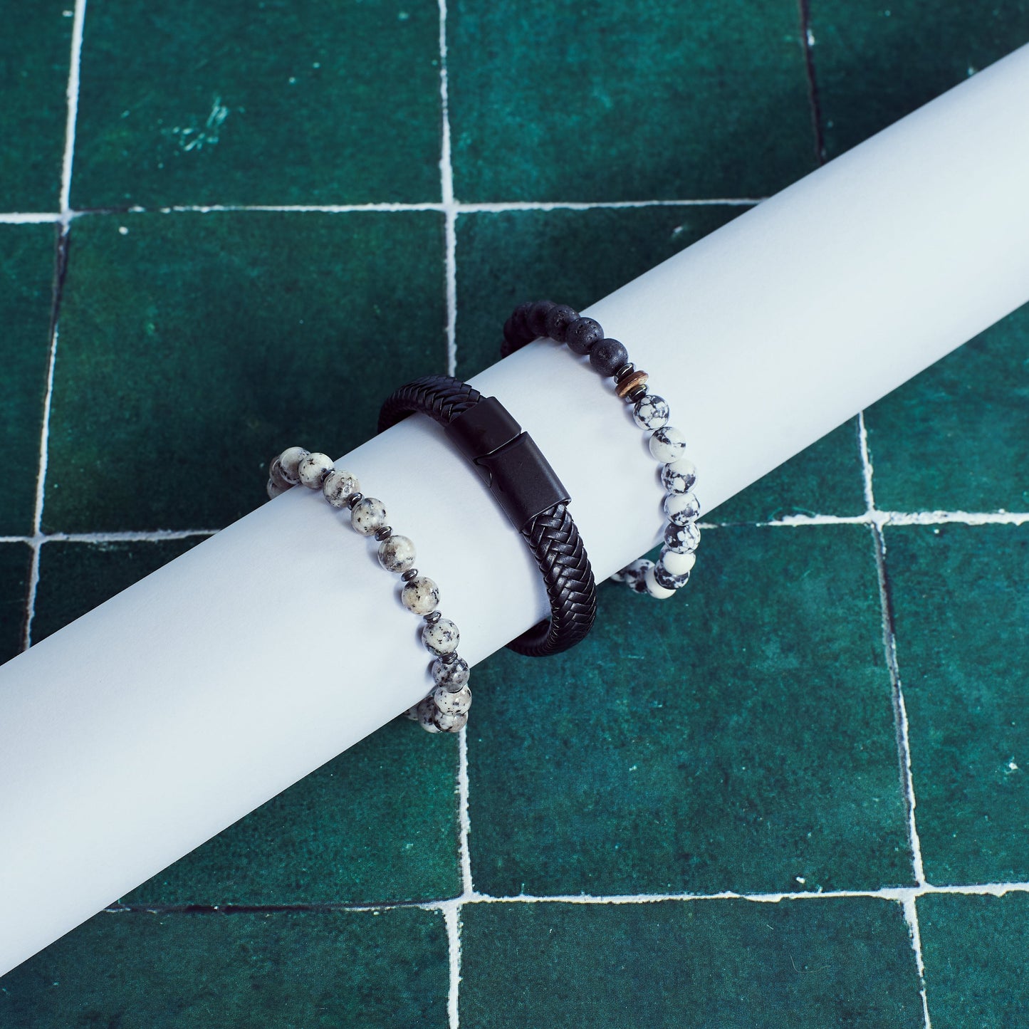 Set of 3 Volcanic Healing Stone Bracelets | Salty