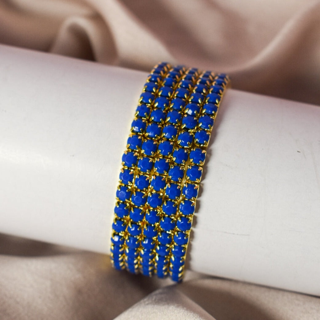 Set of 5 Blue Zircon Stackable Bands Salty