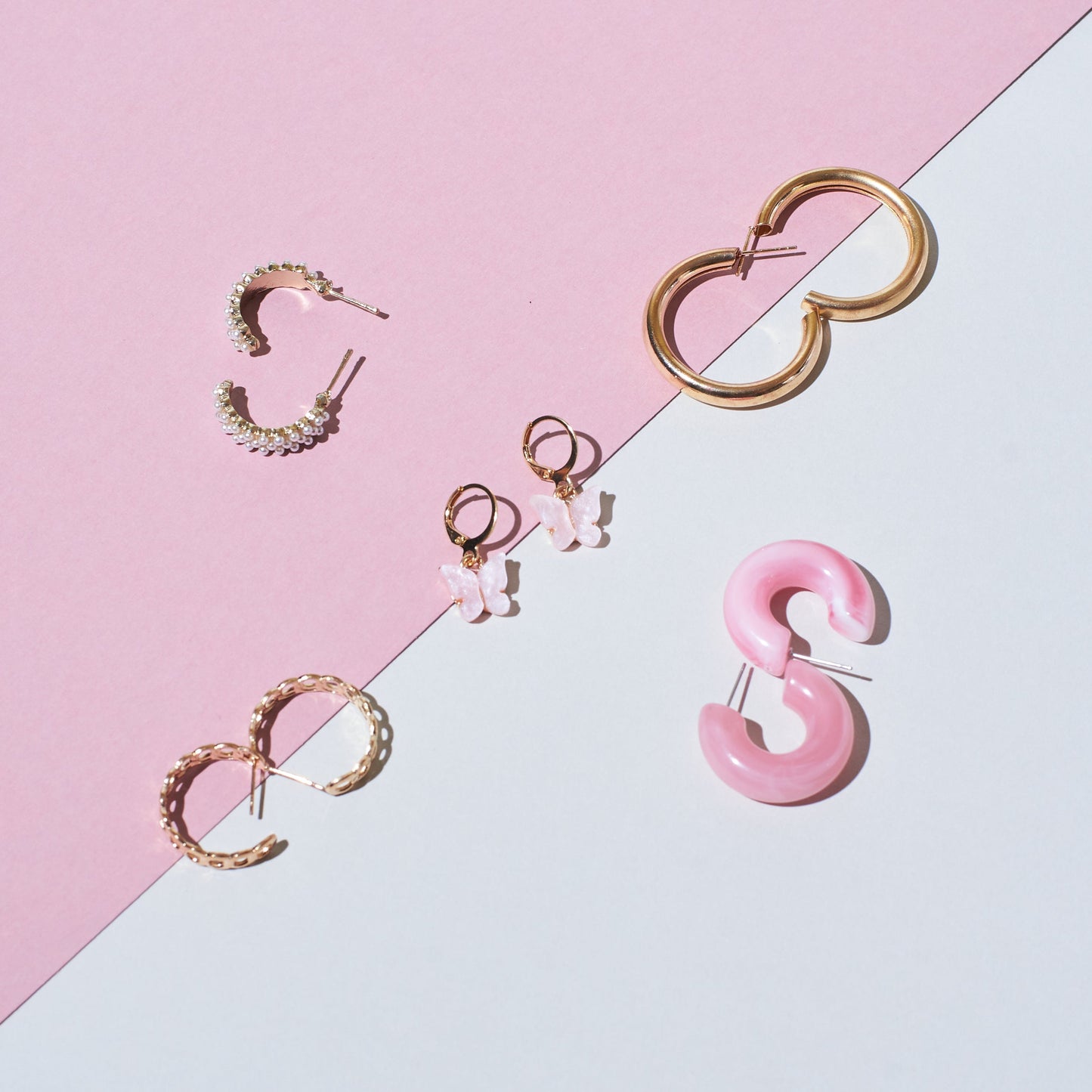 Set of 5 Champagne Golden Hoop Set Salty