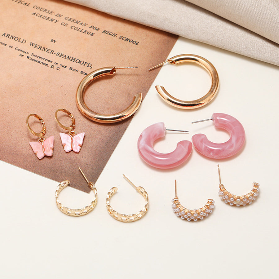 Set of 5 Champagne Golden Hoop Set Salty