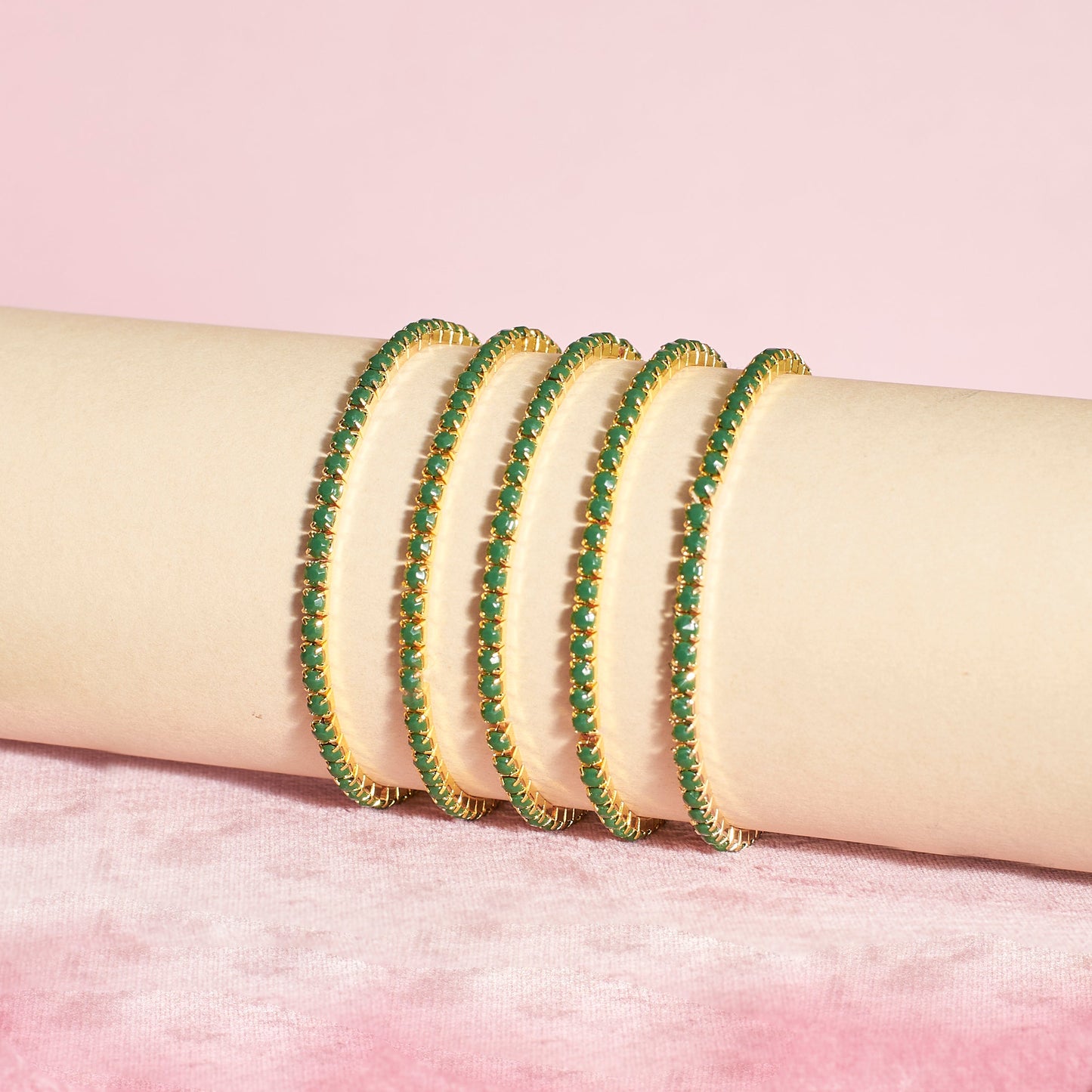 Set of 5 Jade Stackable Bands Salty