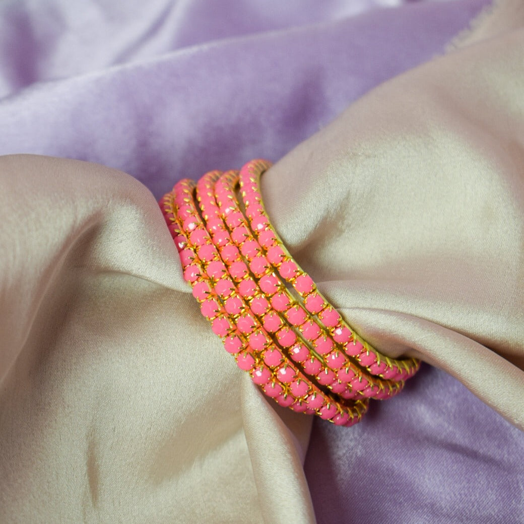 Set of 5 Pretty Pink Stackable Bands Salty