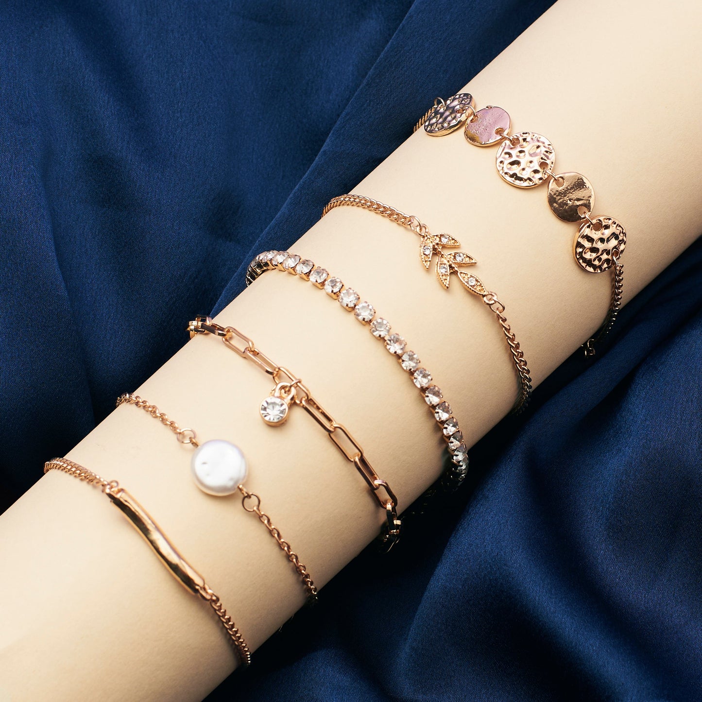 Set of 6 Minimal Chic and elegant Bracelet Combo Salty