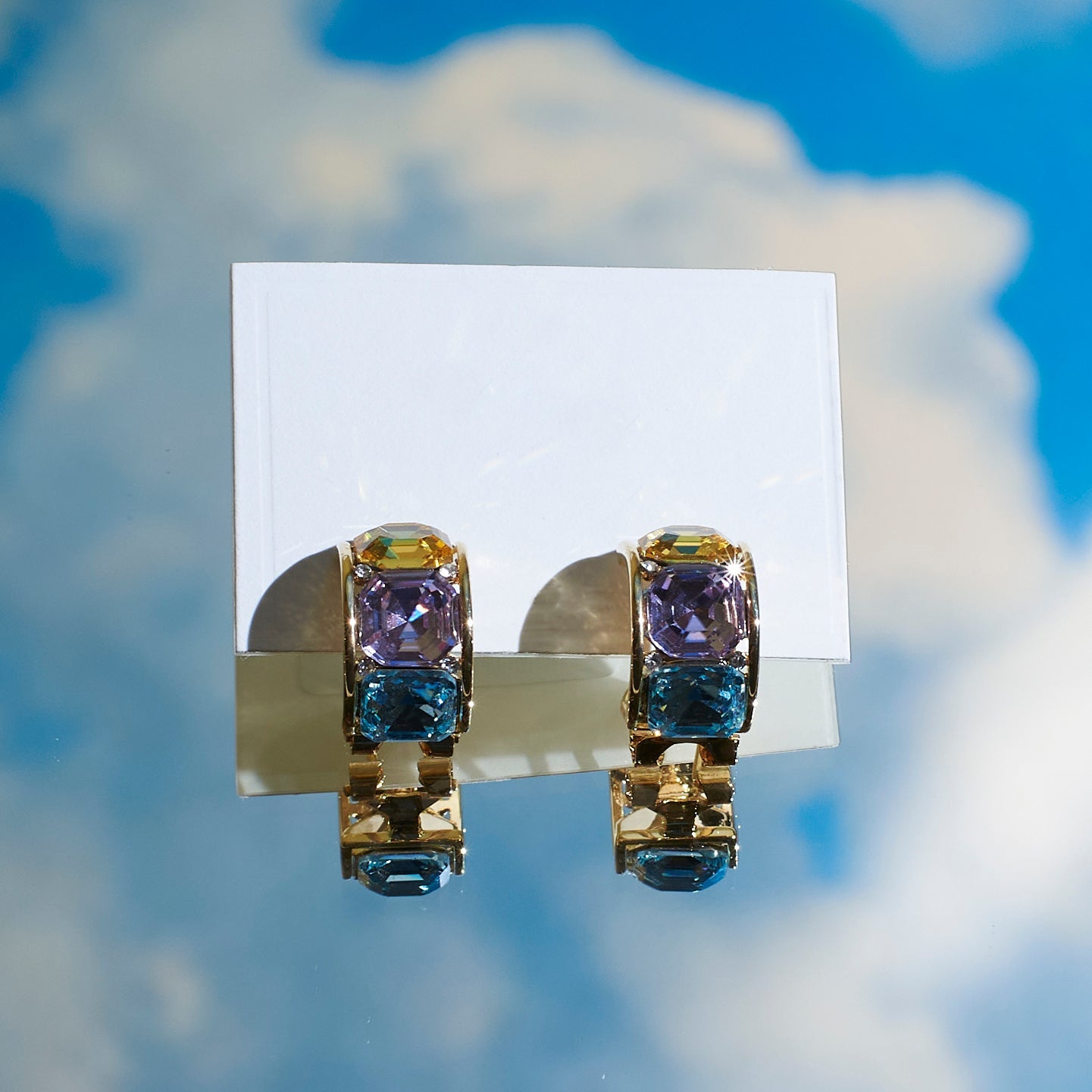 Chunky Crystal Earrings Salty