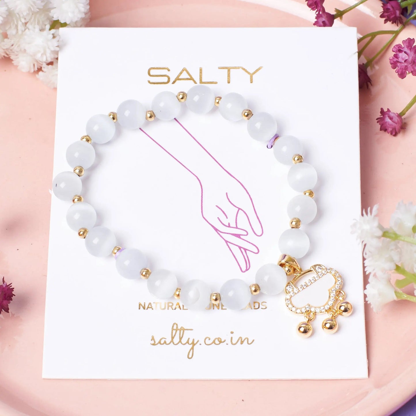 Soft Cloudstone Beaded Band | Salty