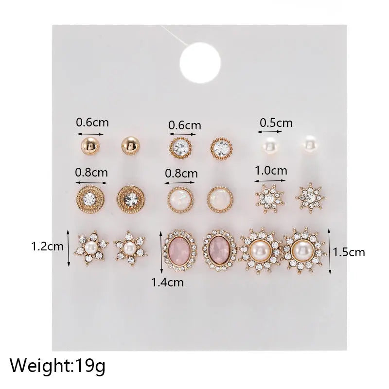 Stunner Set of 9 Designer Stud Earrings