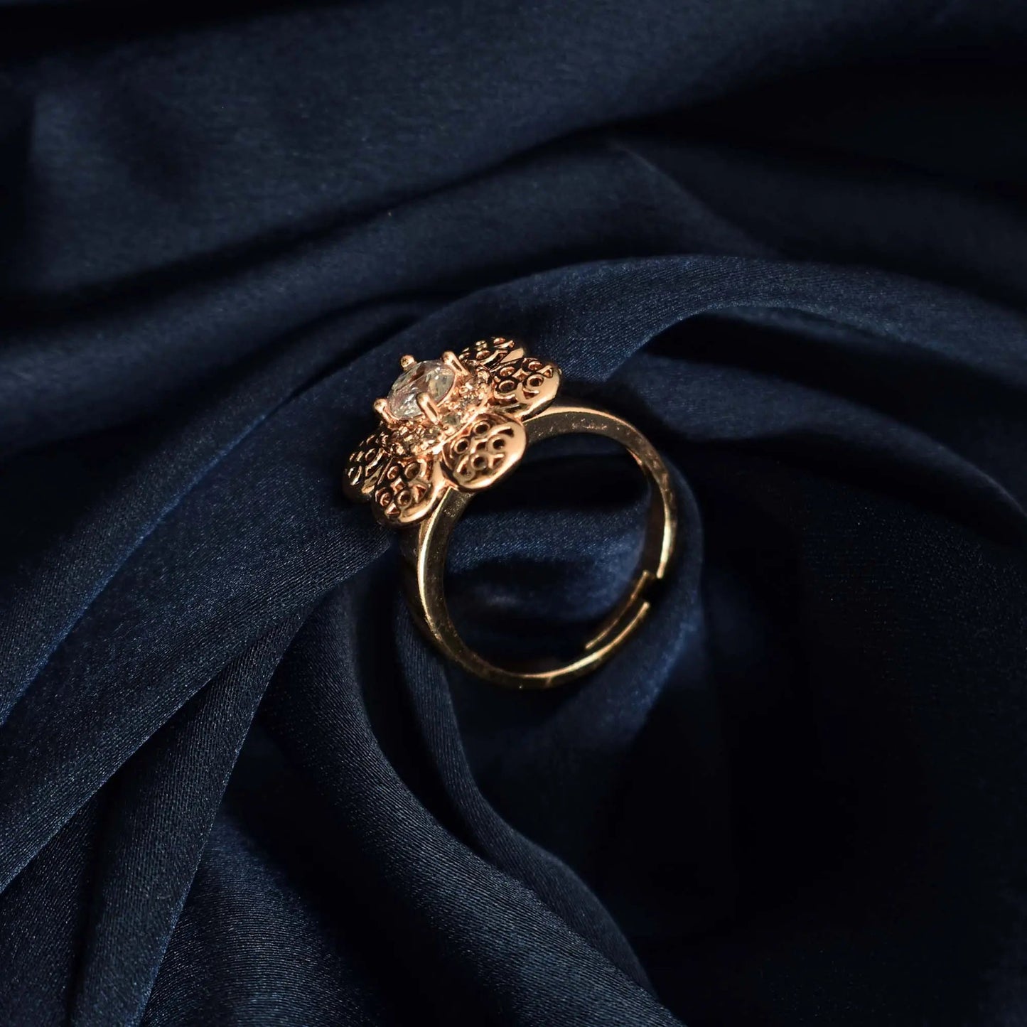 Sunflower Spinner Ring - Rose Gold