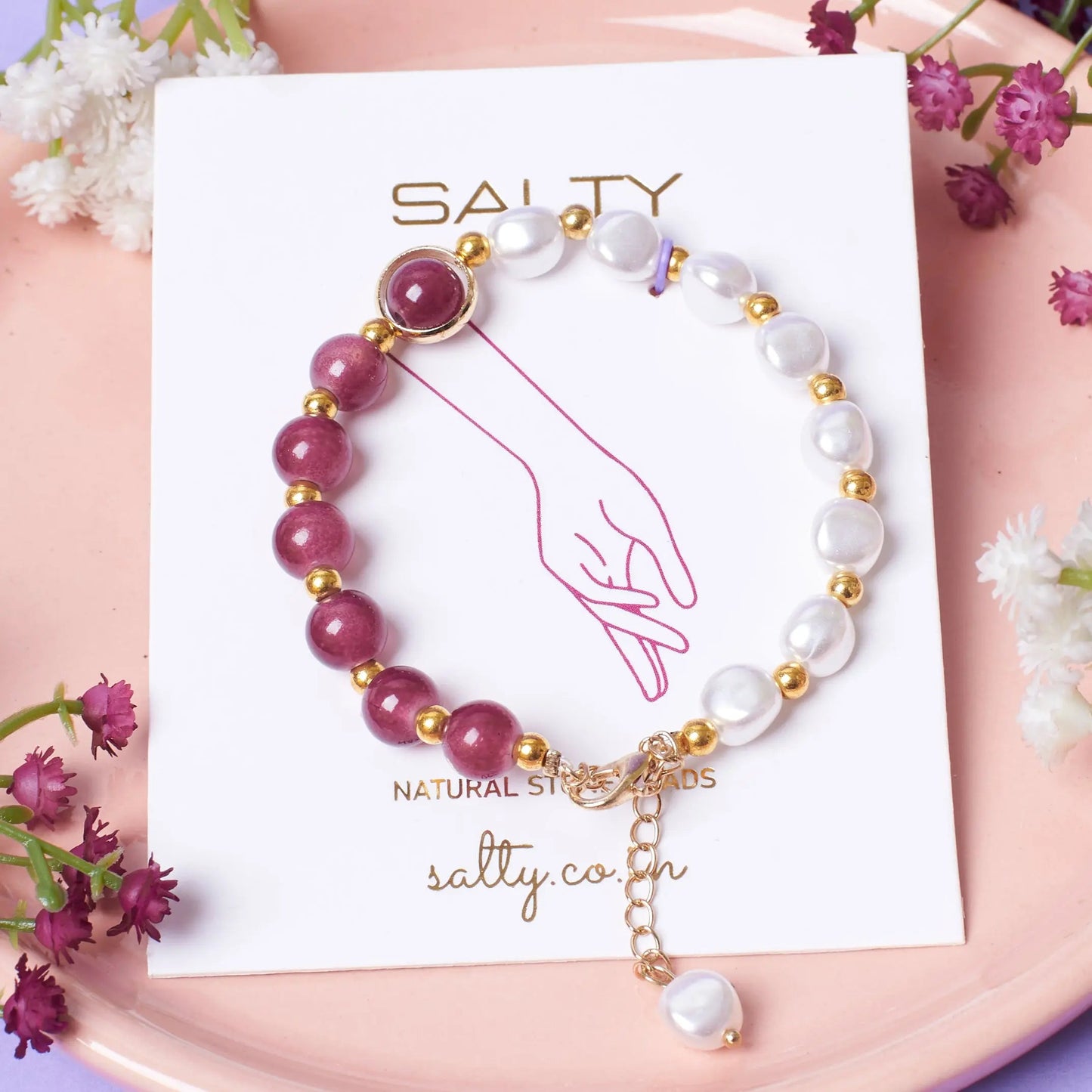 Sweet Pals Red & White Beaded Band | Salty