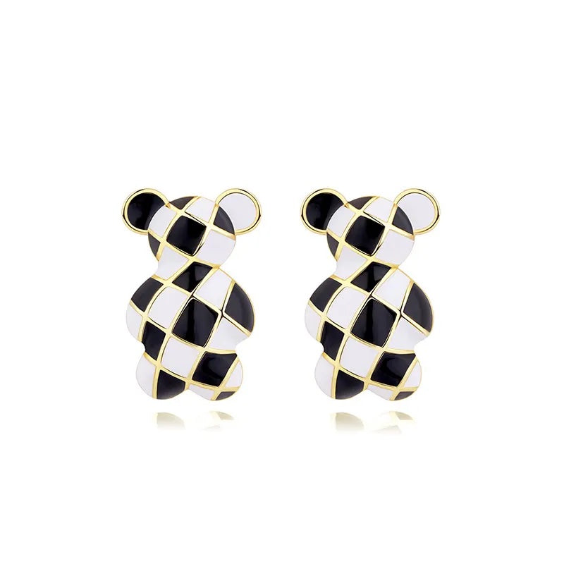 Teddy B&W Earrings