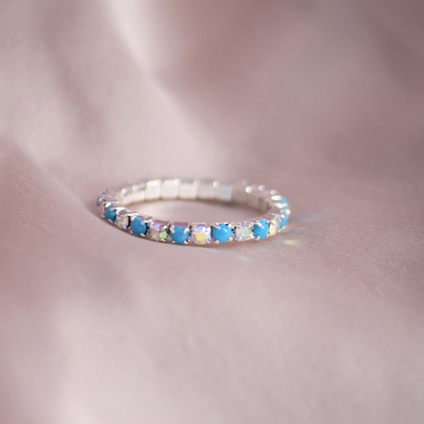 Topaz Crsytal - Stretchable Ring (Set of 2)