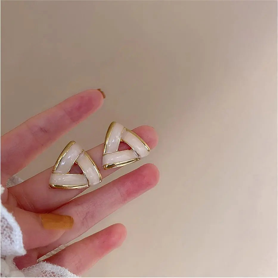 Trendy Triangle Drip Oil Stud Earrings | Salty