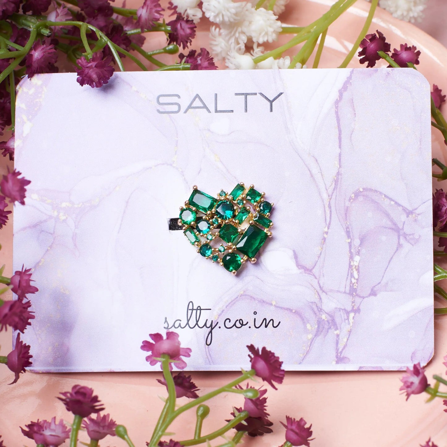 Vibrant Mossy Gem Ring | Salty
