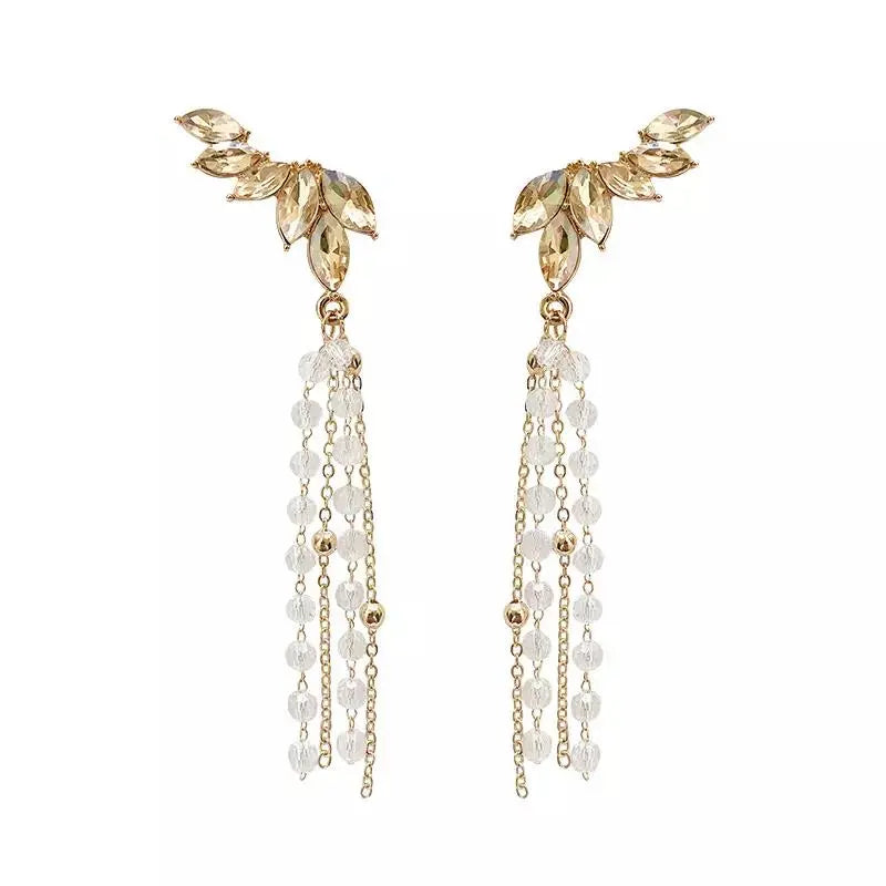 Victoria's Wings Tassel Drop Climber Earrings | Salty