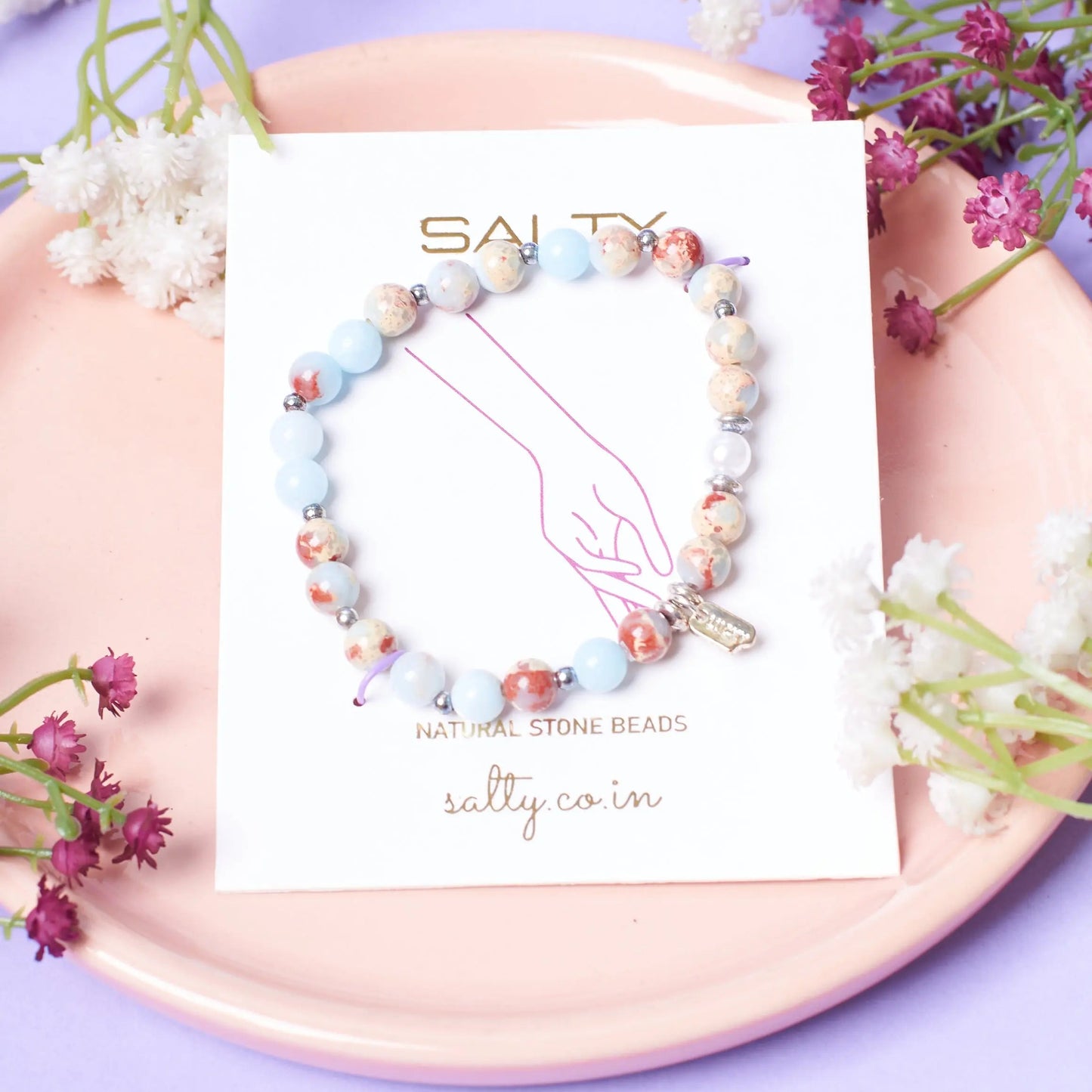 Whimsical Beaded Stone Band | Salty