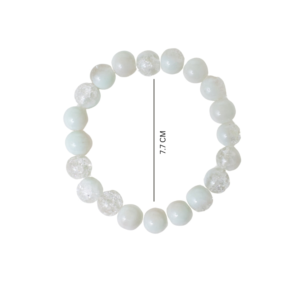 White Moonstone Beaded Bracelet | Salty