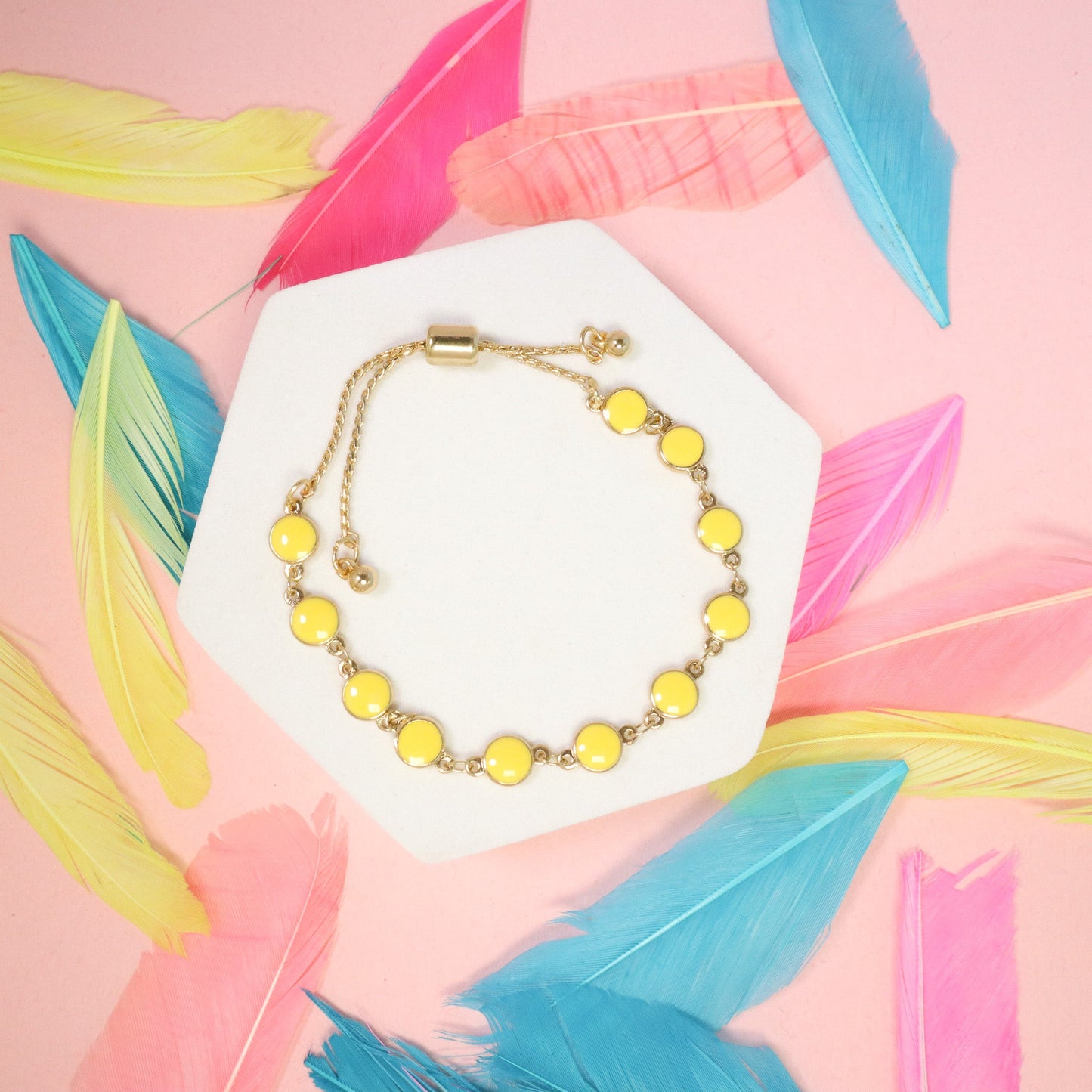 Yellow Minimalist Chain Bracelet