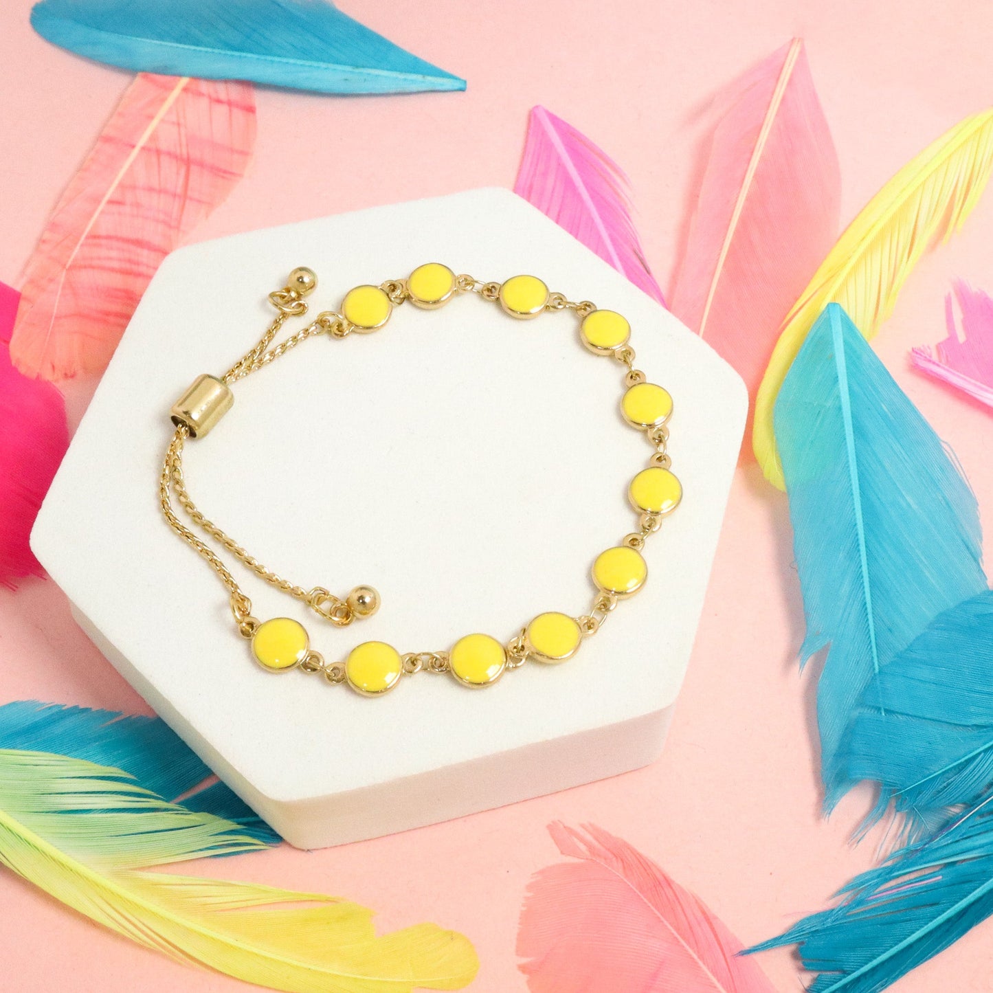 Yellow Minimalist Chain Bracelet