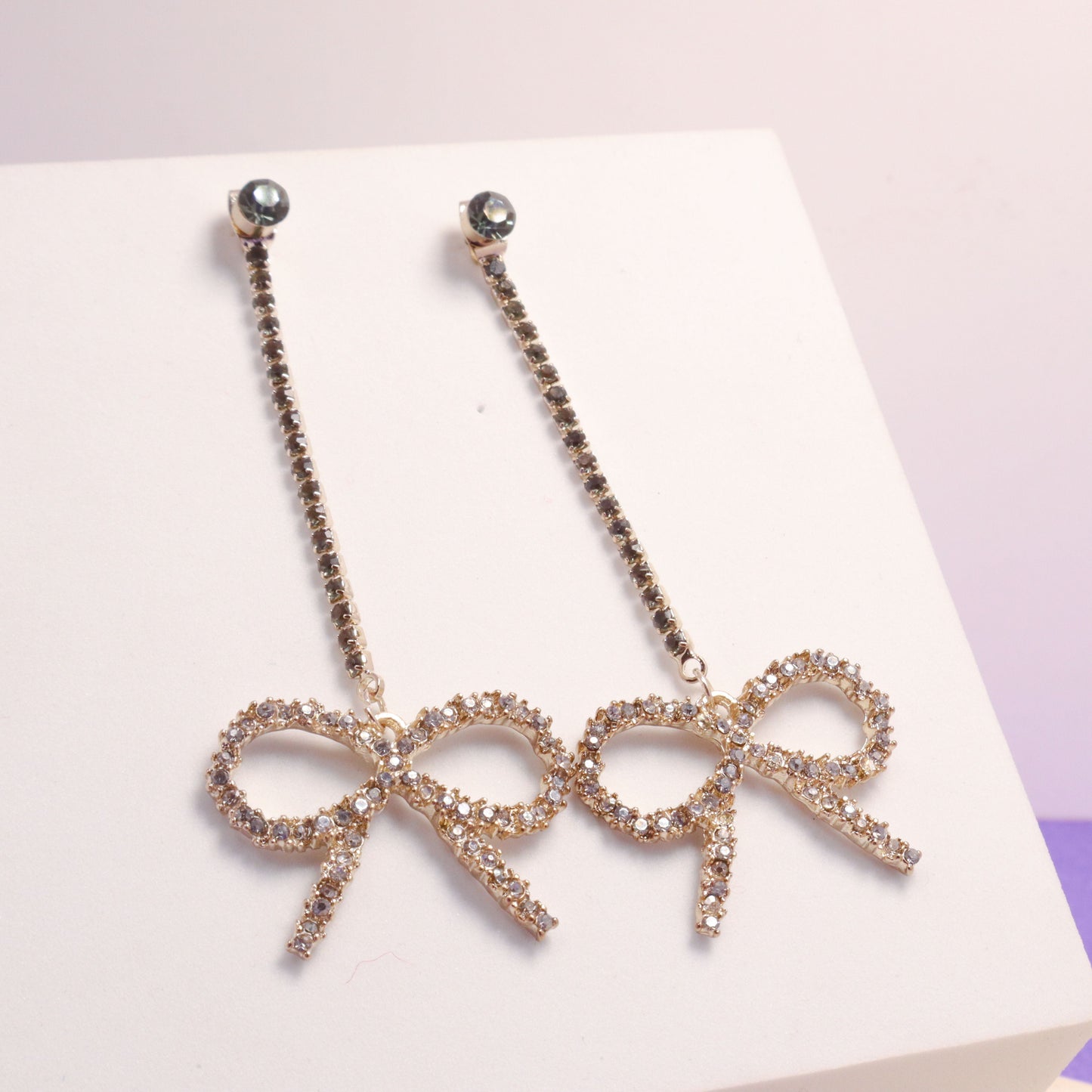 Zirconia Bow Earrings