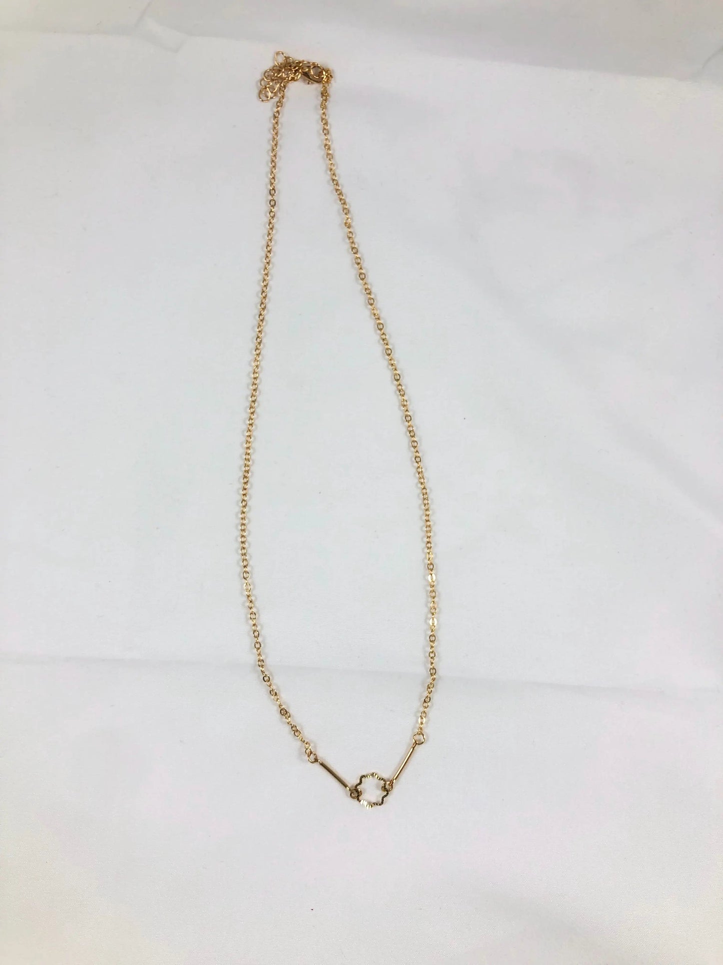 Rosette Charm Necklace - Gold