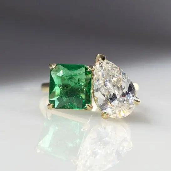 Diamond Cut Mismatch Ring