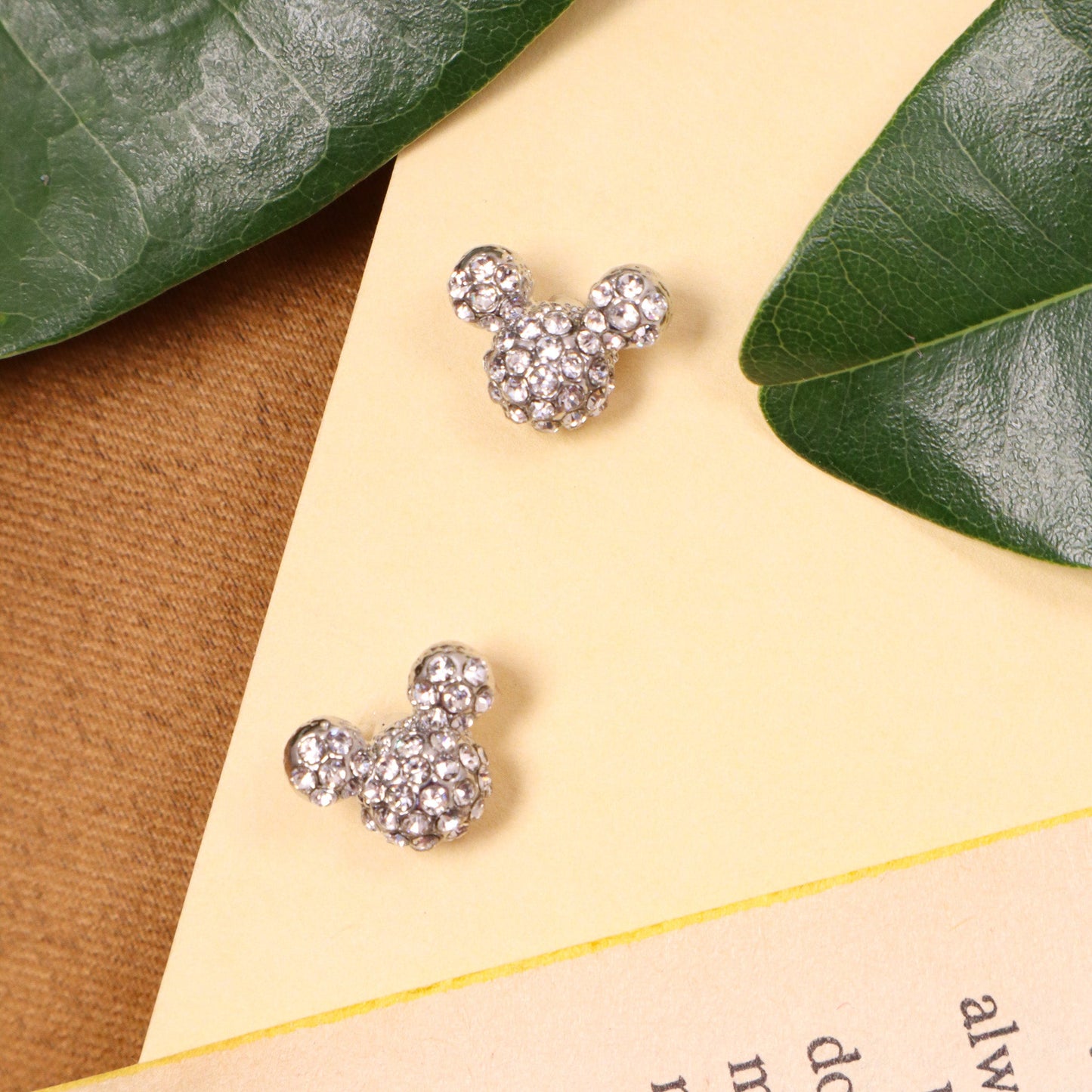 "mickey mouse" crystal studs