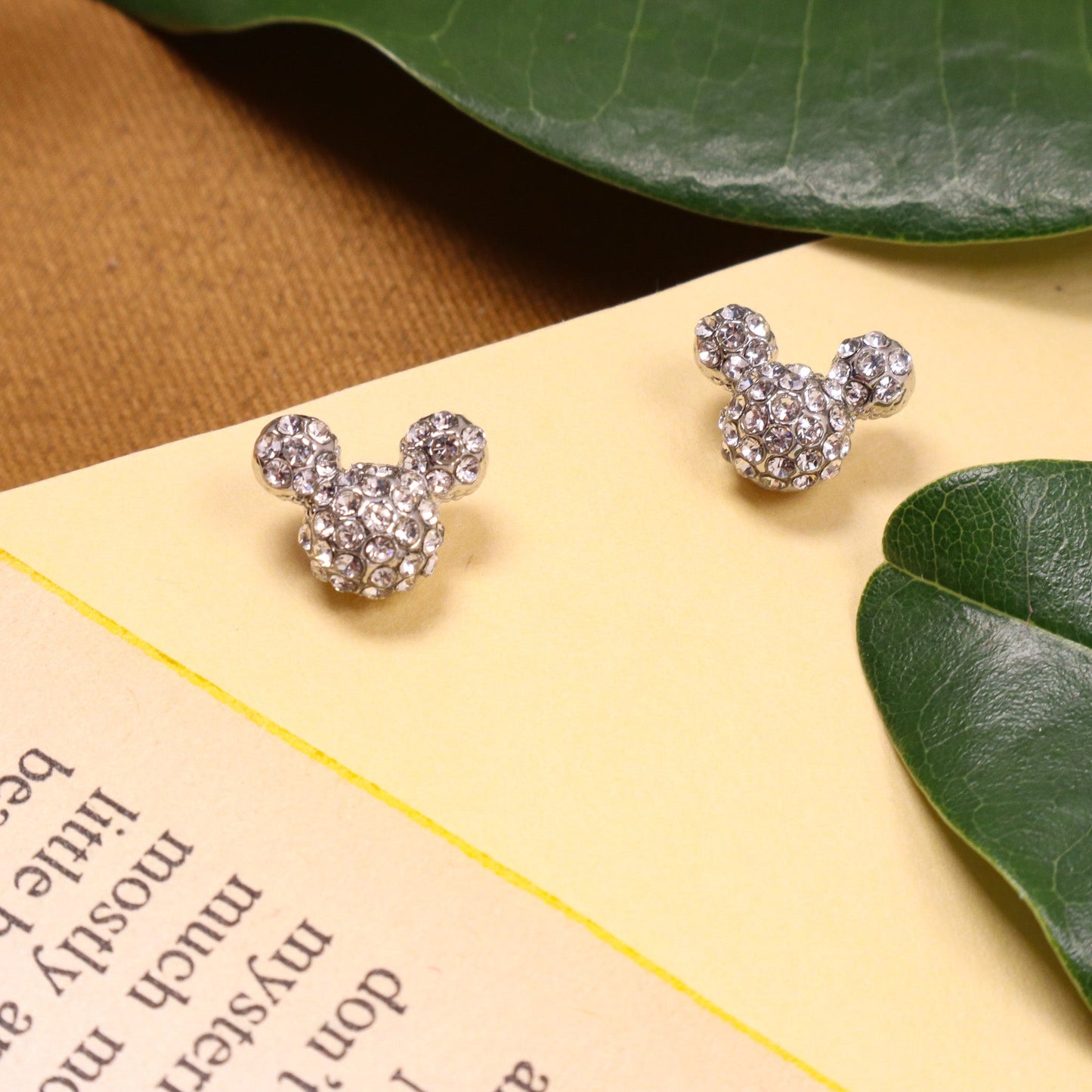 "mickey mouse" crystal studs