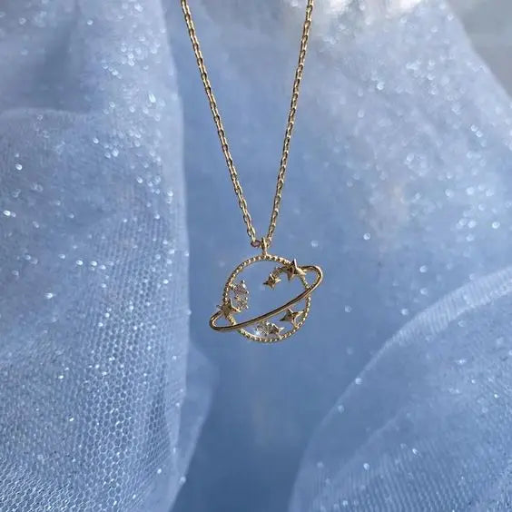 Saturn And Stars Necklace