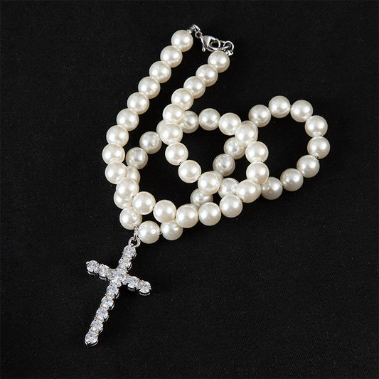 Pearl Pinnacle Cross Necklace | Salty