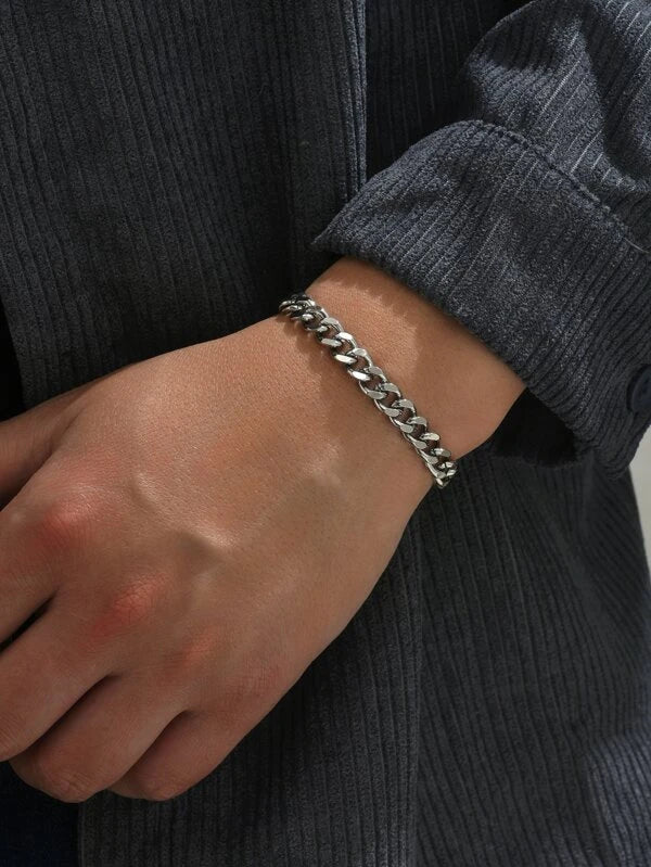 Classic Cuban Silver Bracelet Salty Alpha