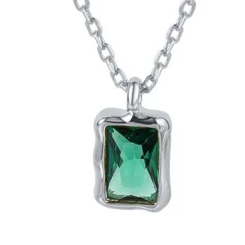Vintage Emerald Chic Necklace -Silver Salty