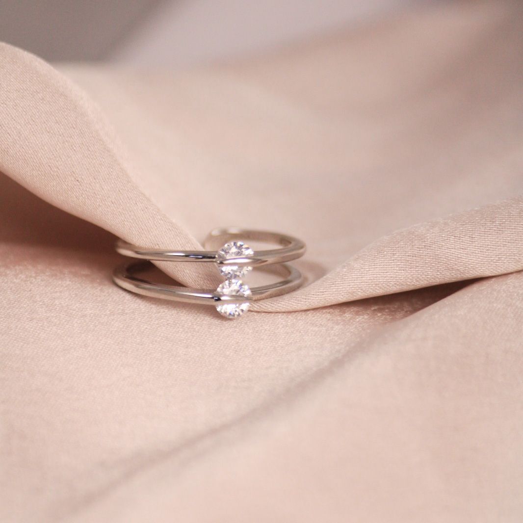 2 Diamond Silver Ring