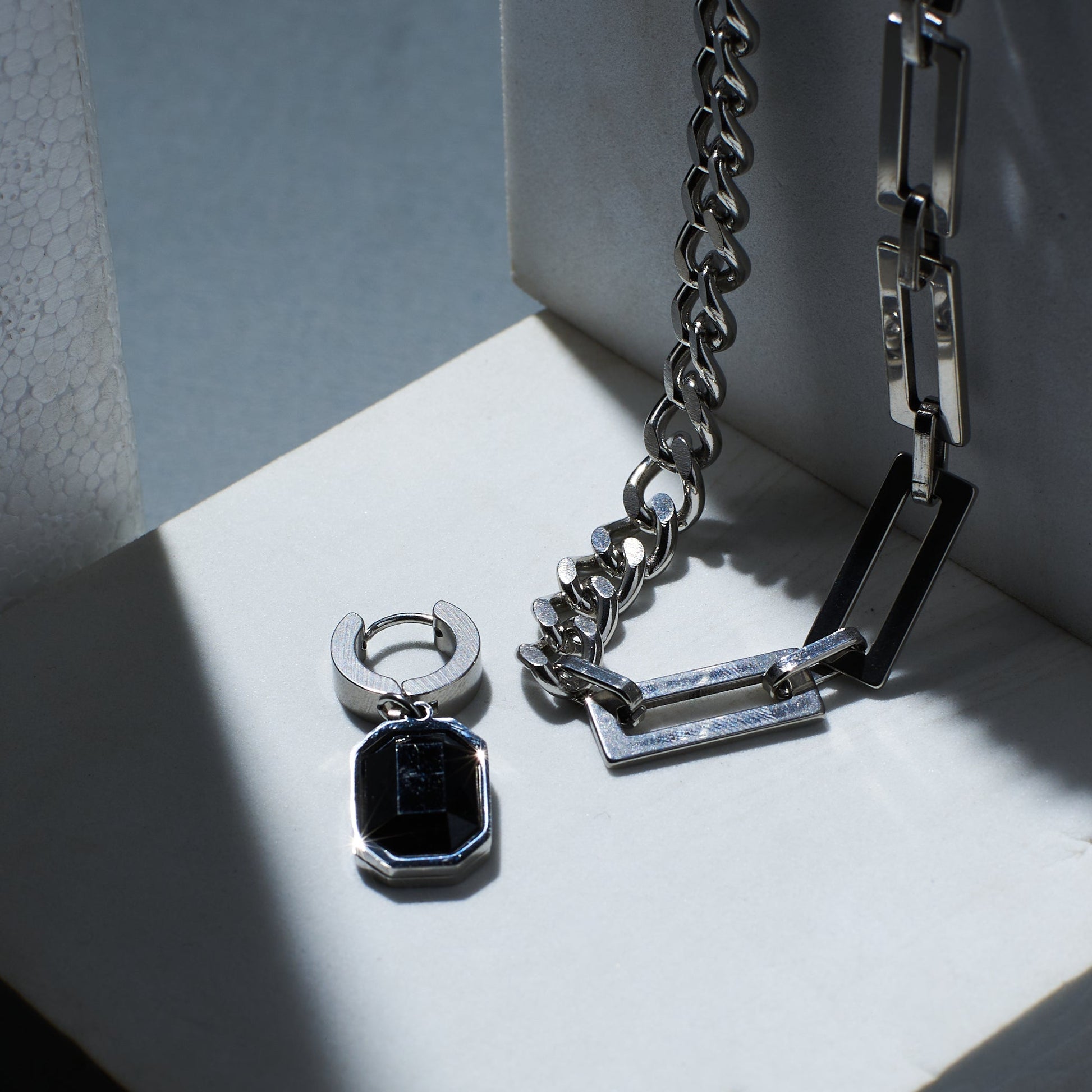 2 in 1 Stellar Shungite Silver Chain and Earring Salty Alpha