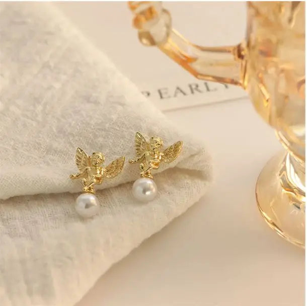 Cupid's Love Pearl Drop Earrings