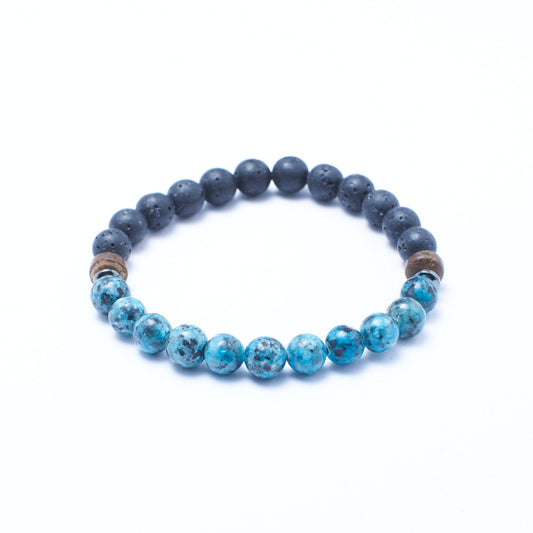 Alpha Aquamarine Beaded Bracelet | Salty