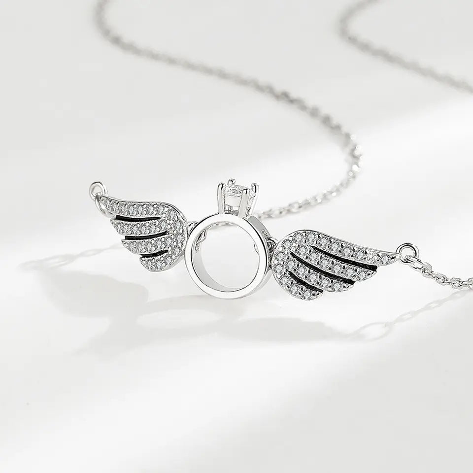 Angel Wings Necklace - Silver