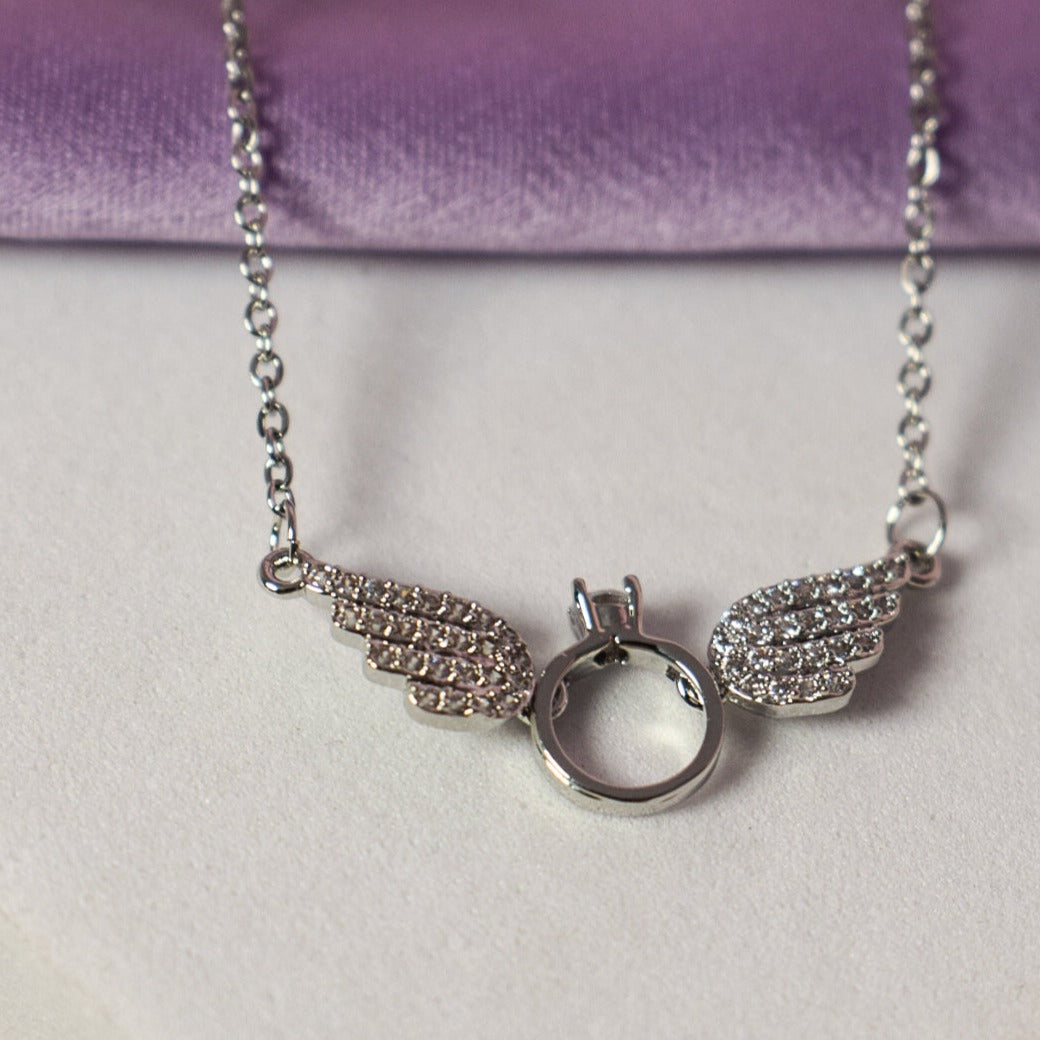 Angel Wings Necklace - Silver Salty