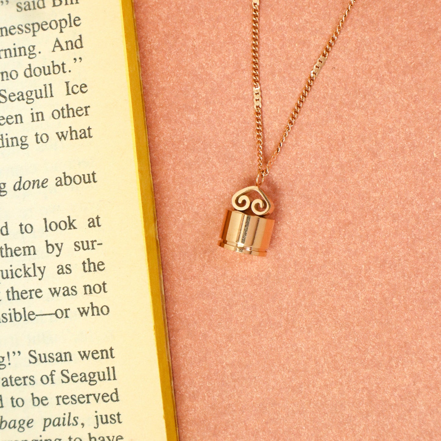 Antique Rose Gold Lock Necklace