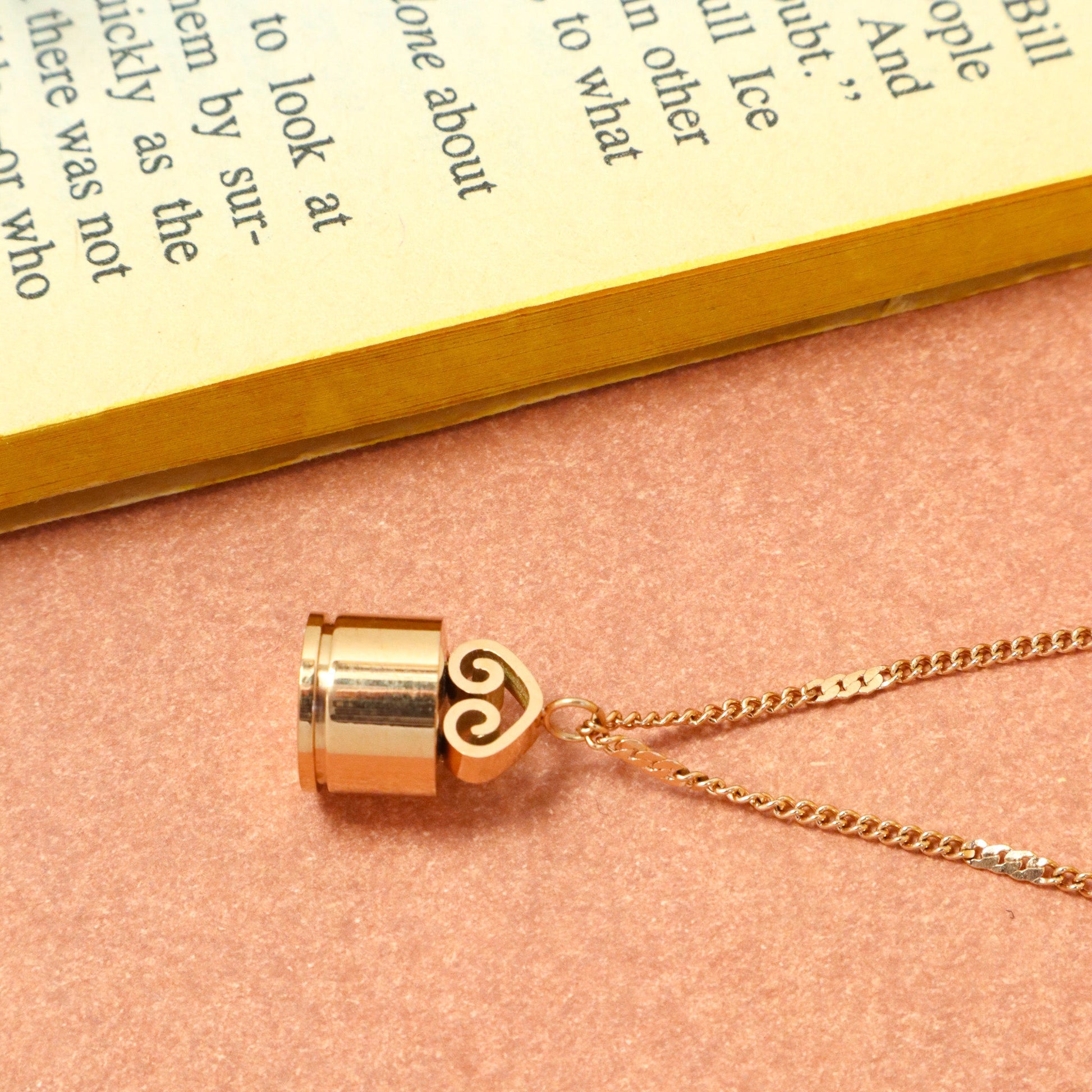 Antique Rose Gold Lock Necklace