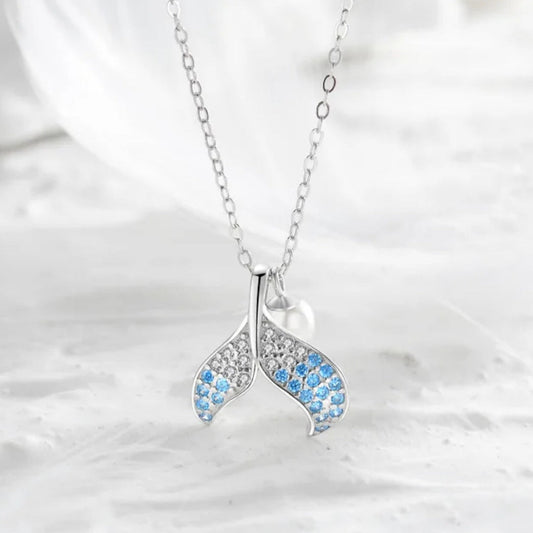 Aqua Aura Tail Necklace Salty