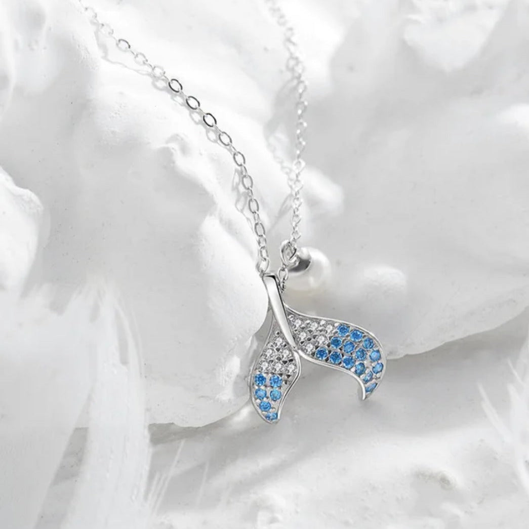 Aqua Aura Tail Necklace Salty