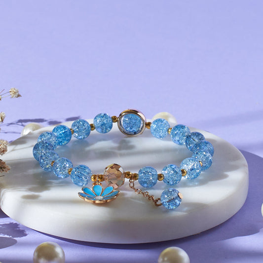 Aquamarine Beaded Bracelet Salty
